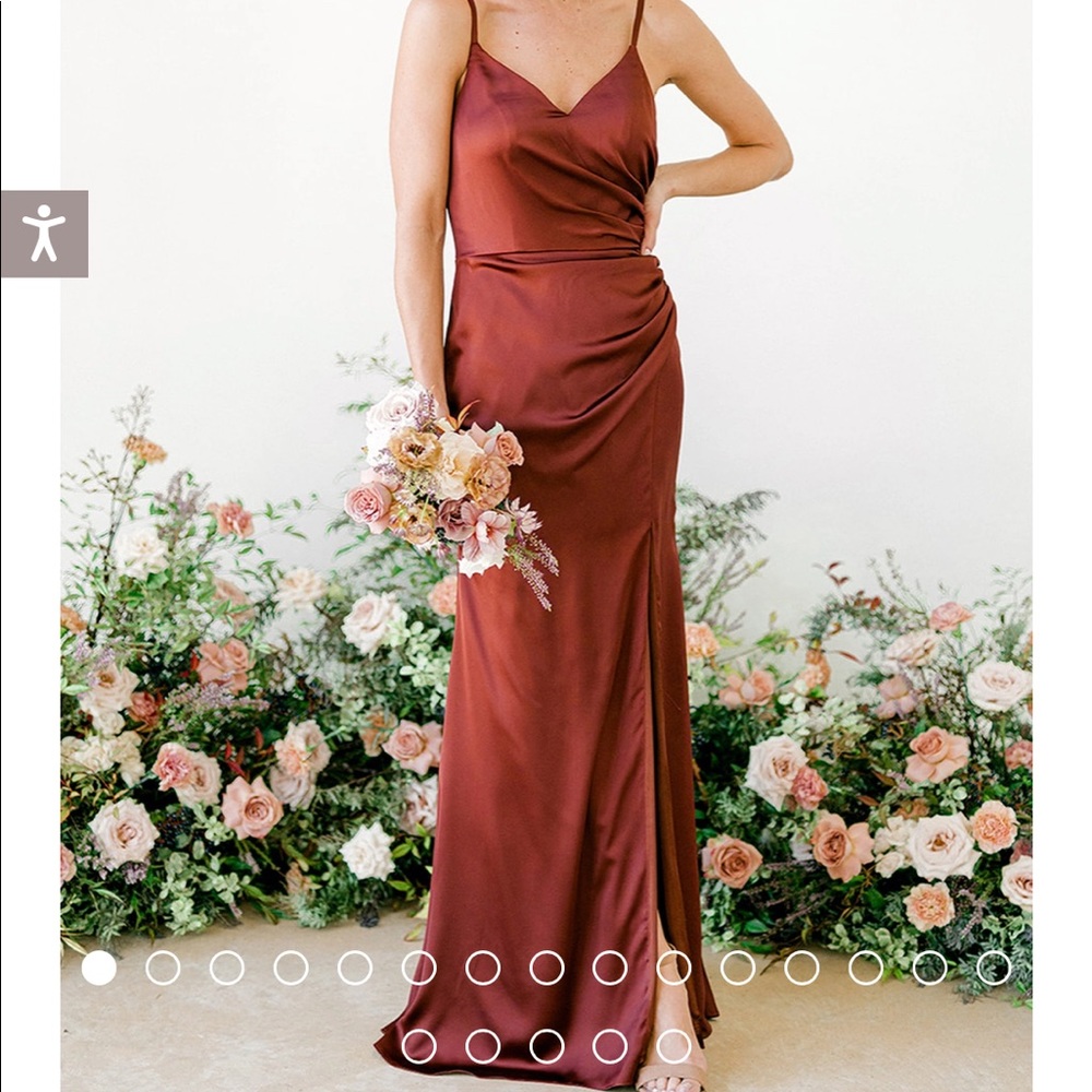 Sage Revelry Rory satin dress Size 4 silver sage